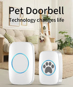 Touch Pet Doorbell 300M/984 ft Range 60 Songs Cat & Dog Training Pager LED Flash light Smart Wireless Doorbell Plug US EU