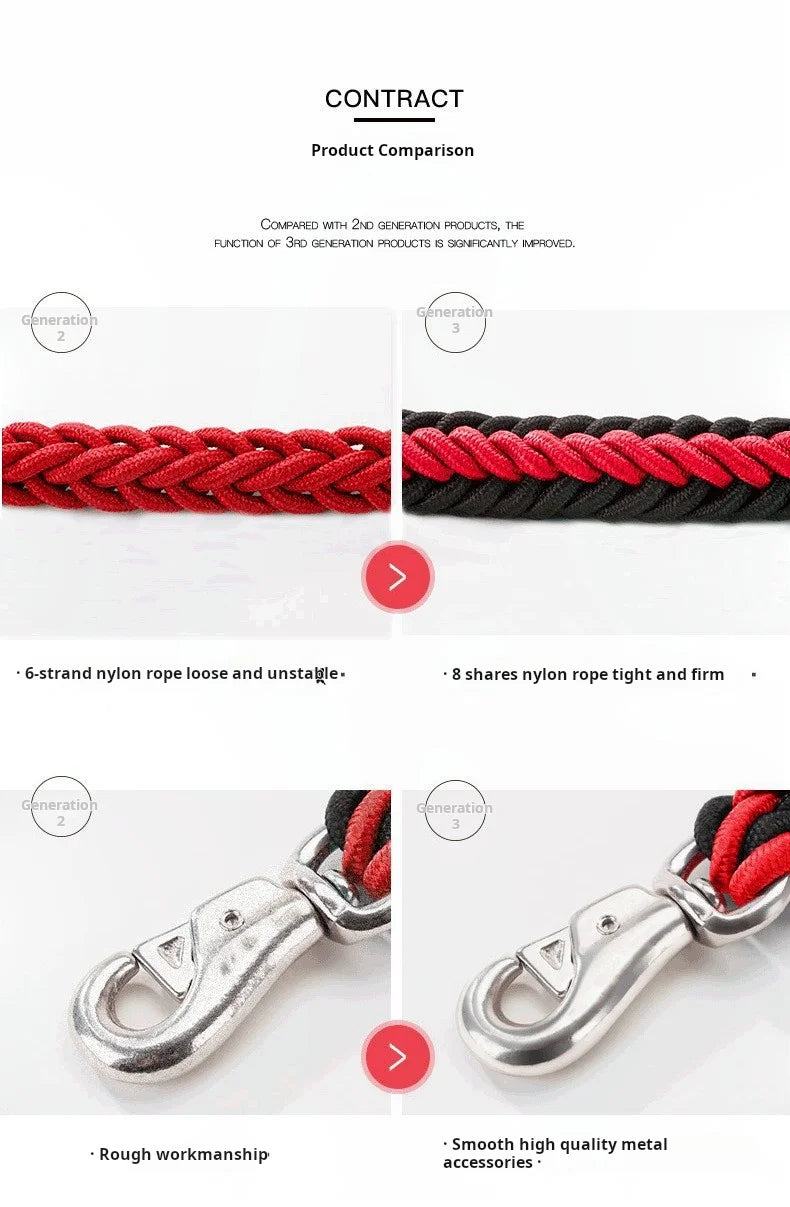 Comfort-Strong 5-Foot Braided Dog Leash: Ideal for Effective Training & Enjoyable Walks. Durability Meets Comfort