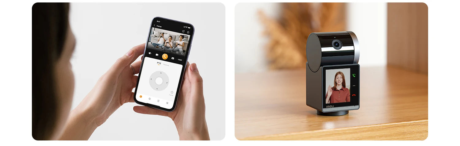 IMOU 5MP Indoor Screen Video Camera Human Pet Detection 2.4inch Display PTZ 360  One-Touch Call WiFi Camera Dog Cat Baby Monitor