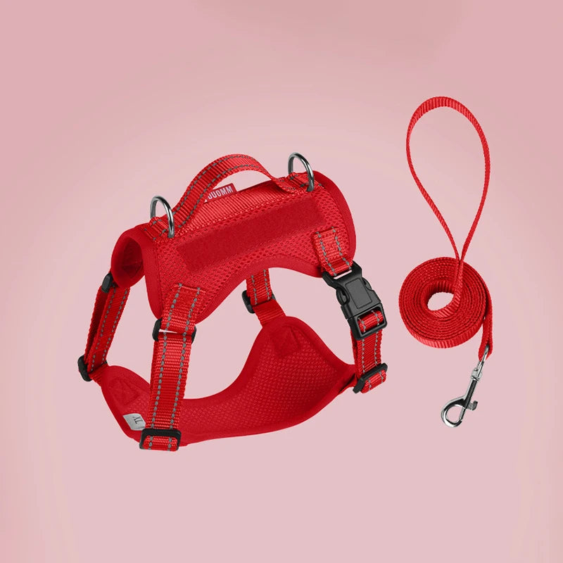 Dog Leash Harness Set Pet Reflective Bichon Frise Small Medium Dog Vest Harness Lead Outdoor Rope Walking Gear French Bulldog