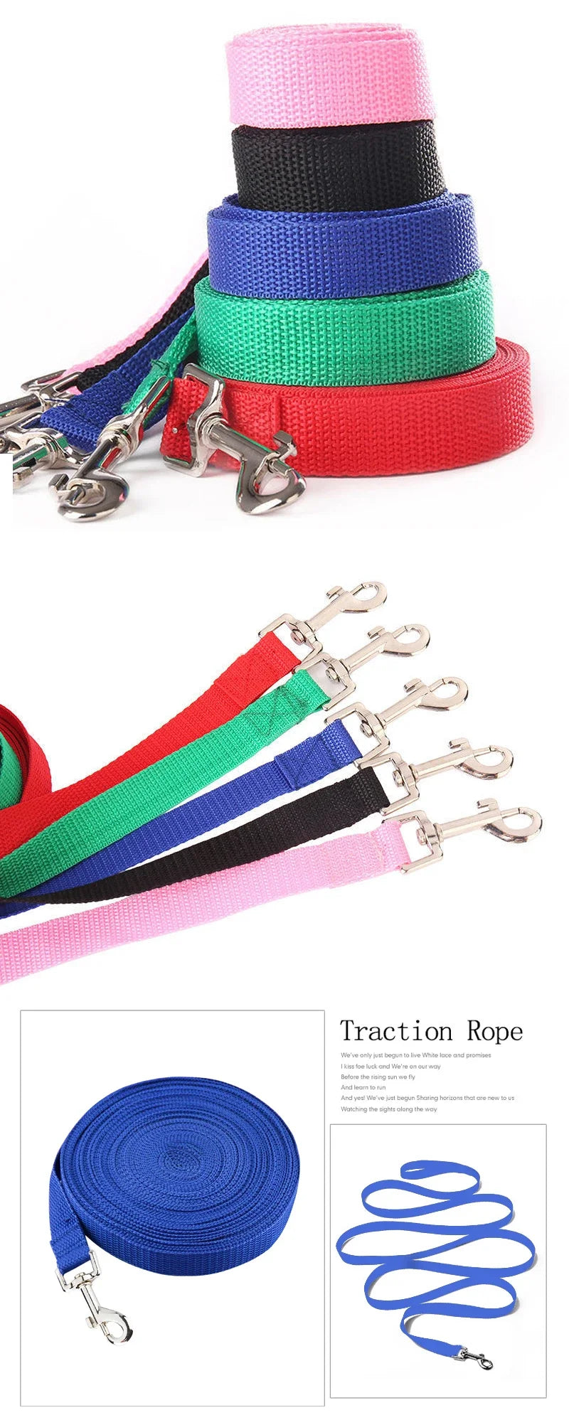 Nylon Dog Training Leashes Walking Pet Leash Rope Traction Rope for Small Large Dogs 1.5M /1.8M /3M /4.5M/ 6M /10M Pet Supplies