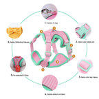 Soft Dog Harness Vest Leash , Adjustable Reflective Pet vest for Small Medium , Escape-Proof Soft Mesh Breathable  Walking Gear