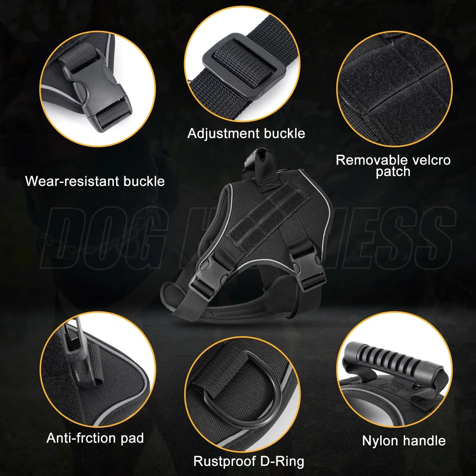 Dog Walking Accessories Dog Harness for Large Dogs Tactical Military Vest Pet German Shepherd Golden Retriever Tactical Training