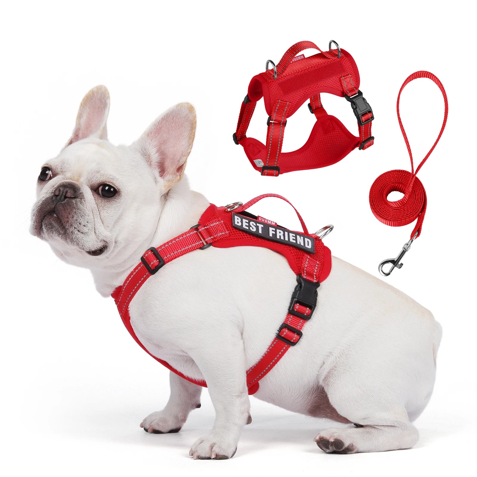 Dog Leash Harness Set Pet Reflective Bichon Frise Small Medium Dog Vest Harness Lead Outdoor Rope Walking Gear French Bulldog