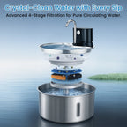 3.5L Stainless Steel Cat Sensor Water Fountain Wireless Smart Automatic Pet Water Dispenser For Cat Dog Pet Drinking Fountain