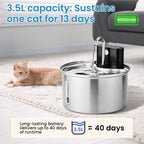 3.5L Stainless Steel Cat Sensor Water Fountain Wireless Smart Automatic Pet Water Dispenser For Cat Dog Pet Drinking Fountain