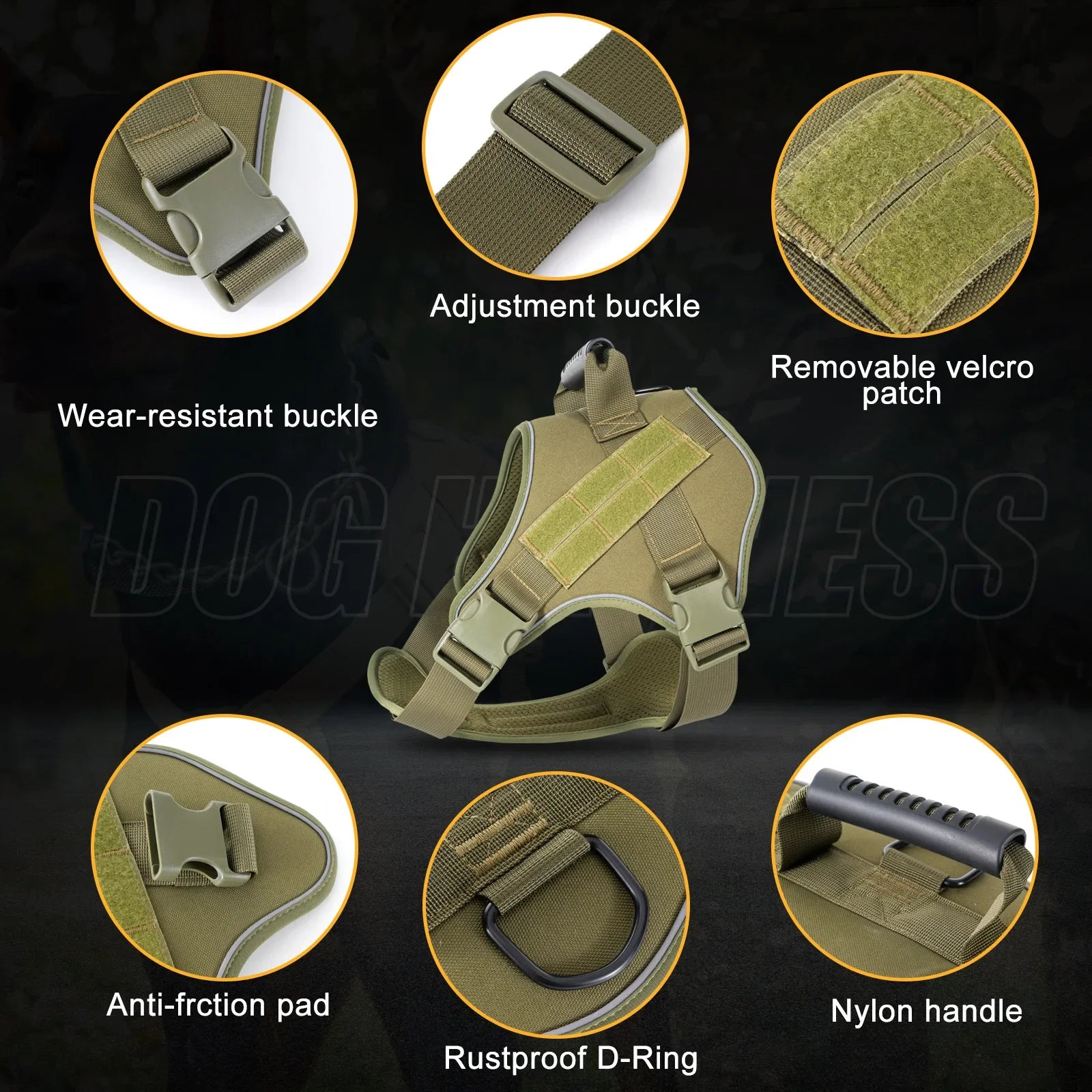 Dog Walking Accessories Dog Harness for Large Dogs Tactical Military Vest Pet German Shepherd Golden Retriever Tactical Training