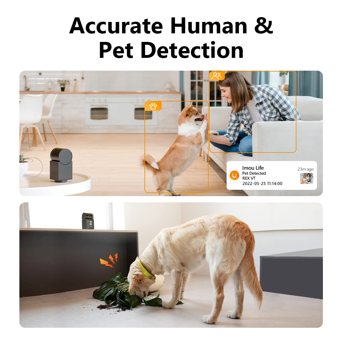 IMOU 5MP Indoor Screen Video Camera Human Pet Detection 2.4inch Display PTZ 360  One-Touch Call WiFi Camera Dog Cat Baby Monitor