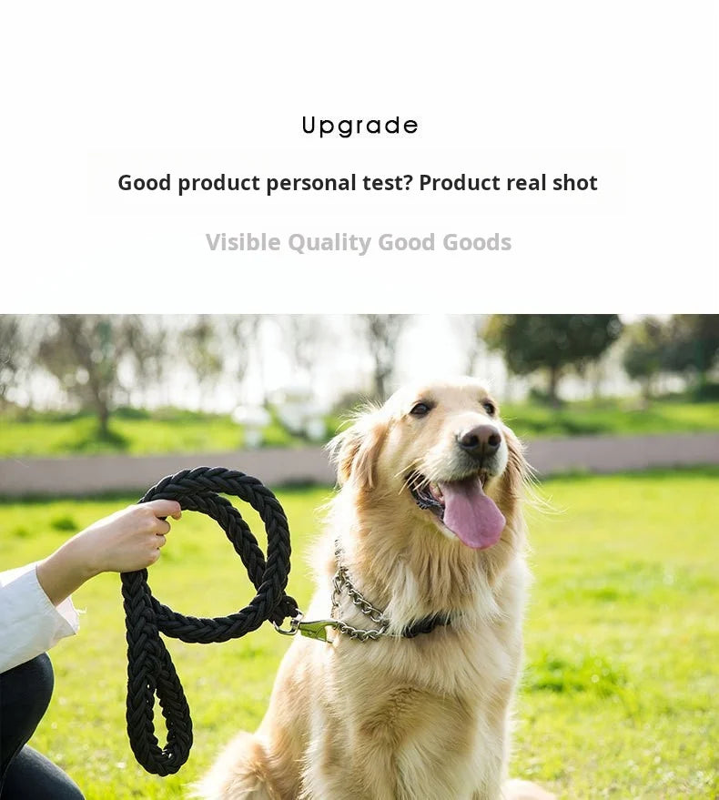 Comfort-Strong 5-Foot Braided Dog Leash: Ideal for Effective Training & Enjoyable Walks. Durability Meets Comfort