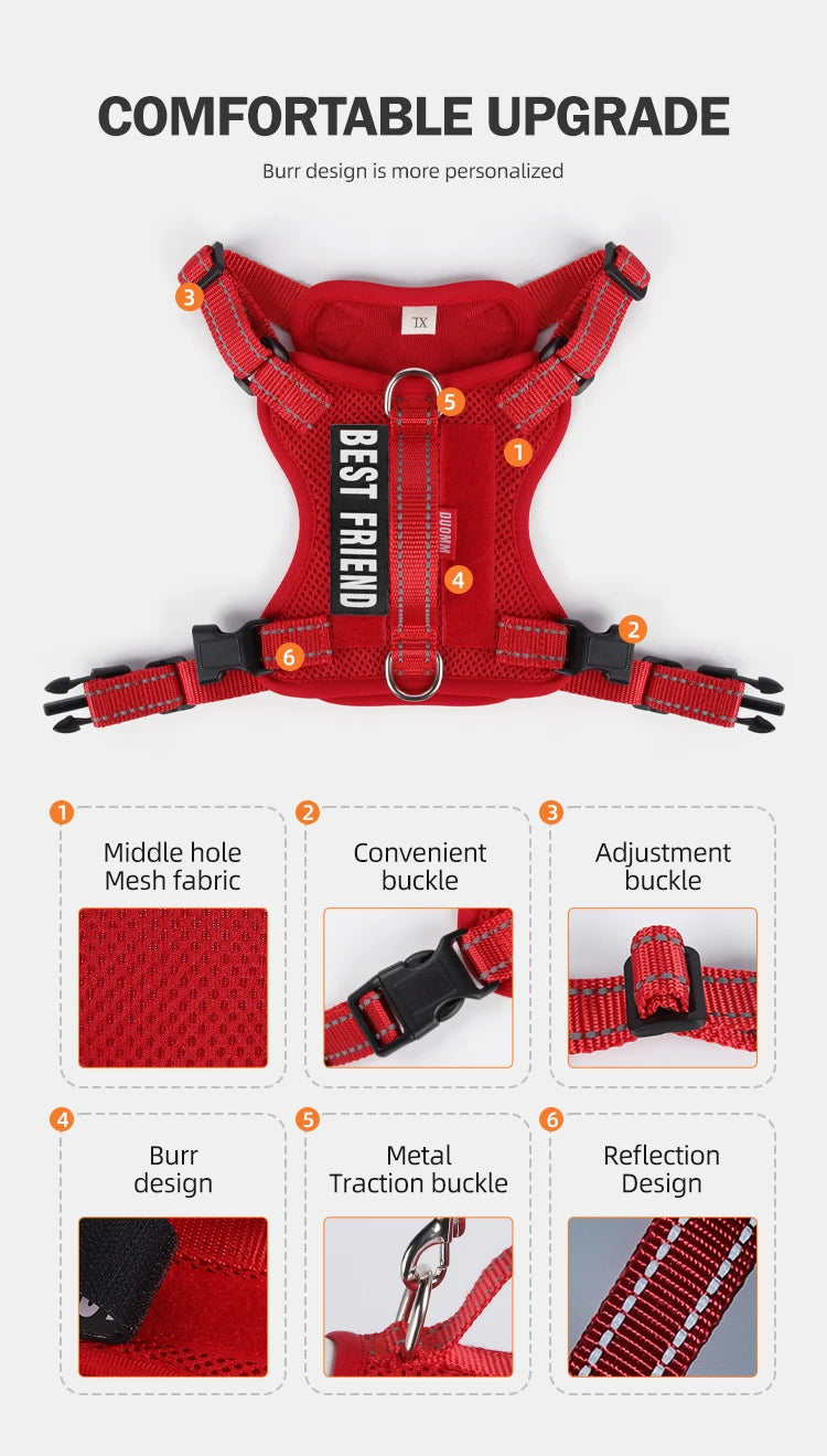 Dog Leash Harness Set Pet Reflective Bichon Frise Small Medium Dog Vest Harness Lead Outdoor Rope Walking Gear French Bulldog