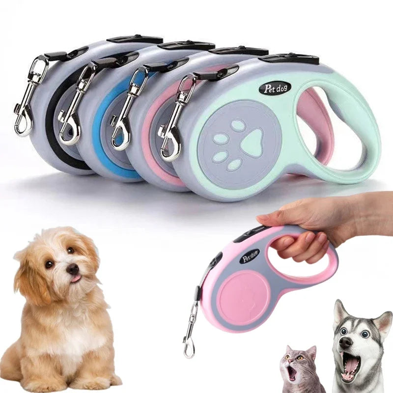 3/5M Cat Dog Automatic Traction Roulette, Retractable Durable Lead Extending Puppy Walking Running For Small Dogs