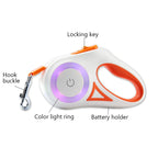 5M Automatic Retractable Dog Leash with Led Flashlight Durable Nylon Lead for Pet Dogs Adjustable Walking Running Rope