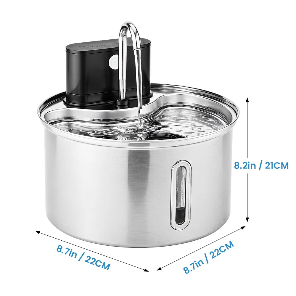 3.5L Stainless Steel Cat Sensor Water Fountain Wireless Smart Automatic Pet Water Dispenser For Cat Dog Pet Drinking Fountain