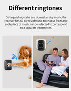Touch Pet Doorbell 300M/984 ft Range 60 Songs Cat & Dog Training Pager LED Flash light Smart Wireless Doorbell Plug US EU