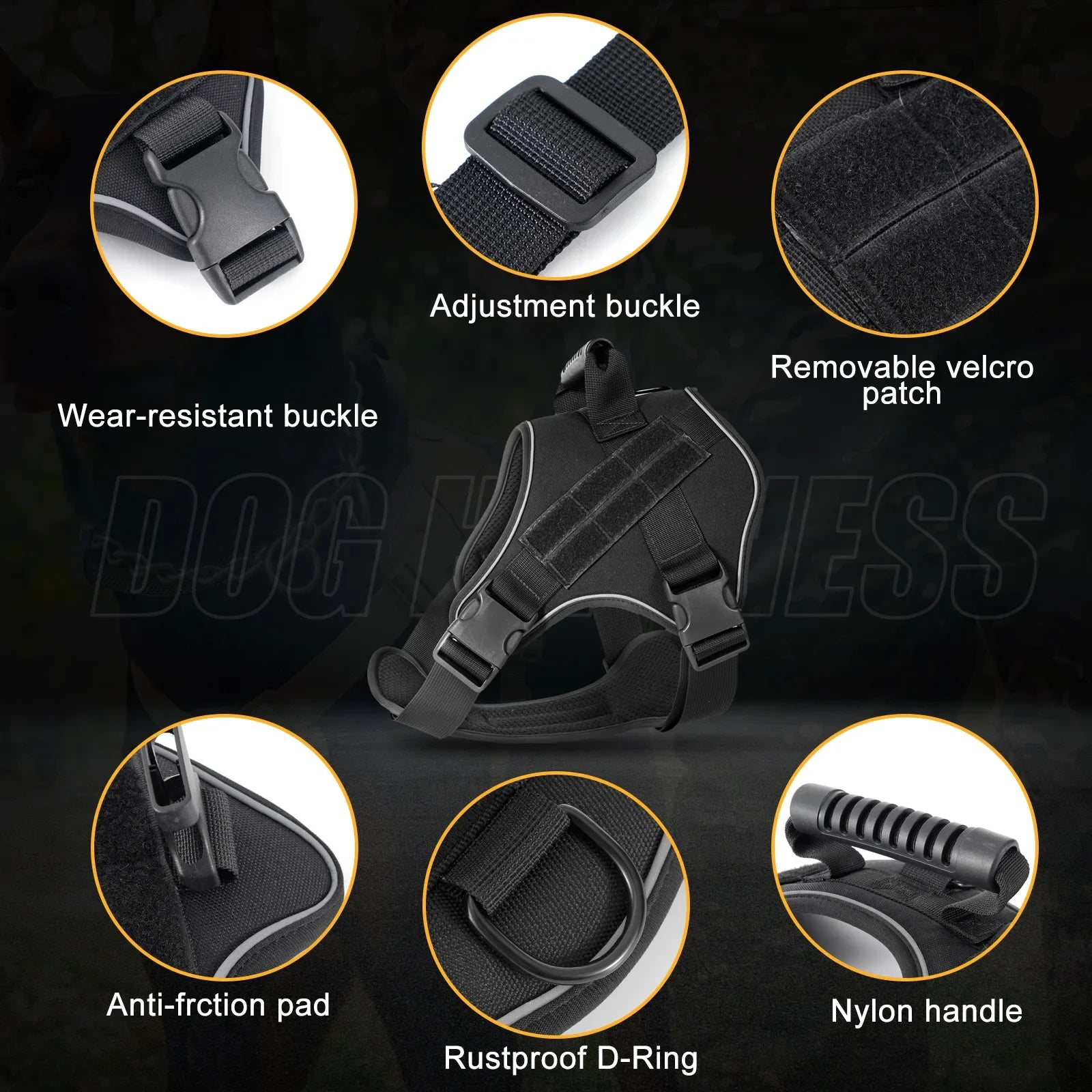 Dog Walking Accessories Dog Harness for Large Dogs Tactical Military Vest Pet German Shepherd Golden Retriever Tactical Training