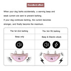 Pet Dog Anti Barking Device USB Rechargeable Dogs Training Collar Adjustable Sensitivity Pet Collar Black Gold Silver