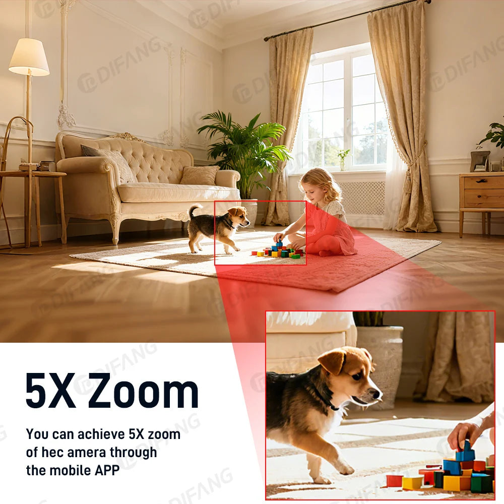 Dual Screens 5K 10MP WiFi Pet Cam Two-Way Video Call CCTV Security Protection Security Cam Wireless Surveillance Monitor O-kam