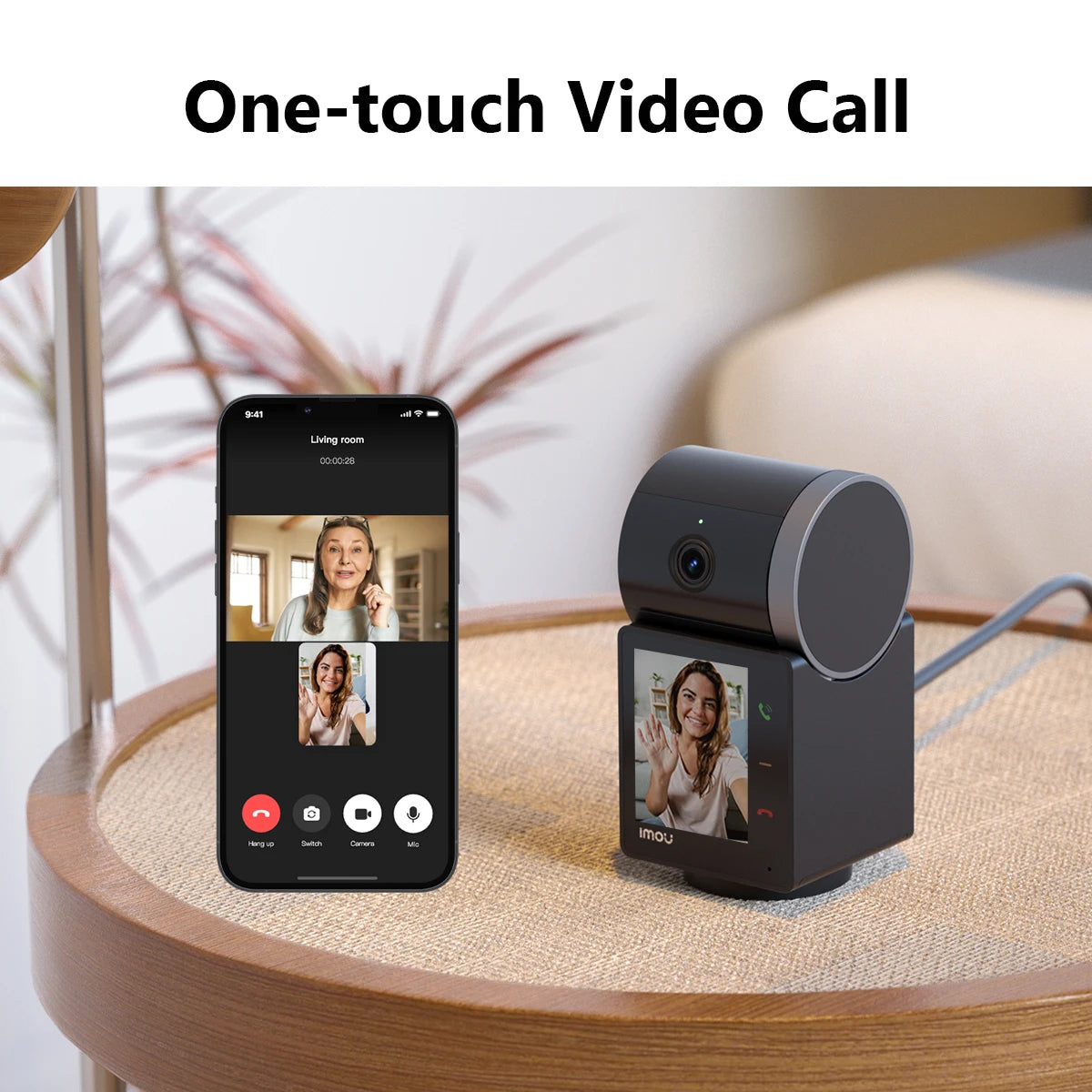 IMOU 5MP Indoor Screen Video Camera Human Pet Detection 2.4inch Display PTZ 360  One-Touch Call WiFi Camera Dog Cat Baby Monitor